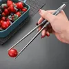 Chopsticks 5/1 Pair Stainless Steel Flower Patters Sticks Portable Reusable