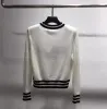 Women's fashion designer sweater jacket stripe fashion long sleeved women's high-end fashion jacquard cardigan knitted Women's Sweaters pullover
