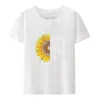 T-shirt da uomo Cuffie Musica T-shirt in cotone Stampa stile cartone animato T-shirt stampata Top T-shirt casual Y2k Top T-shirt a maniche corte estive per