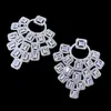 Charm Heavy Industry Boucles d'oreilles exagérées Femme Micro Set Zircon Tempérament Personnalisé Léger Luxe En Forme d'Éventail Argent Aiguille Grand Lot Mixte 230630