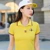 Shirts 2022 Zomer Vrouwen Slanke Golf Polo Shirts Korte mouwen Casual Pique Katoen Borduren Vrouwelijke Mujer Mode Homme Knop