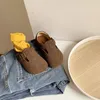 Sandalias Vintage Suede Mulas para 1 12Y Niño Niñas Niños Marrón Caffee Cuero genuino Niños Zapatos casuales Antideslizante Calzado de suela suave 230714