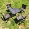 Venda imperdível de móveis de luxo, conjuntos de cadeiras de mesa de jardim extensíveis de alumínio para acampamento ao ar livre