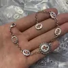 Luxury Design Bangles Brand Letter Bracelet Chain Famous Women 18K Gold Crystal Rhinestone Pearl Wristband Link Chain Couple Gifts Jewerlry Accessories GB-052