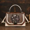 Evening Bags MOTAORA Summer Women's Bag Retro Ethnic Style Rabbit Embossed Red Female Crossbody Bags Handmade Women Leather Handbags 230714