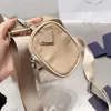 2023 Stars Same Style Boutique Nylon Black Men's and Women's Same Shoulder Crossbody Bag Zipper Opening with Key Coin Bag Life Leisure Fashion Multi layered Style