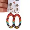 Dangle Earrings !!2023 Est Crystal African Oval Wooden Can Mixed Colors