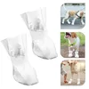 Dog Apparel 4 Pcs Disposable Shoe Covers Dogs Boots Anti-dirty Outdoor White Cloth Small Shoes Cat