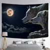 Tapisseries Dôme Caméras Psychédélique Cool Loup Tapisserie Tenture Pleine Lune Nuit Bohème Hippie Sorcellerie TAPIZ Science Fiction Dortoir Décor R230714