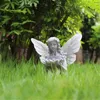Dekoracje ogrodowe Słonecznik siedzący w bajce statua ozdoby ogrodowe ganek anioł Rzeźba realistyczna ozdoba figurka kamienna dekoracja sztuki l230715