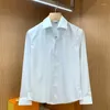 Chemises décontractées pour hommes 2023 robe d'affaires couleur unie pour hommes bouton formel Social à manches longues hommes hauts mode Blouses C41