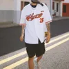 Мужские рубашки Teman American Hip Hop Baseball коротки