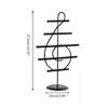 Jewelry Pouches 5-Layer Iron Stand Musical Note Ear Studs Display Rack Metal Earrings Holder With Base Storage