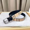 Striped casual designer belt mens luxury belts for man Fashion gold silver buckle cintura belts for women designer width 3.5cm with box wholesale