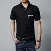 Camisas casuais masculinas plus size 8XL 7XL 6XL verão respirável camisa polo masculina com bolso de manga curta casual masculina branca sólida roxa camisa masculina L230715