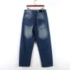 Mäns jeans full längd mönster tryckt lösa hiphop jeans män europeiska amerikanska märke hip-hop trend broderi denim byxor mens jeans 230714