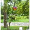 Dekoracje ogrodowe Rainbow Air Balloon cekiny kolorowe paski szkolne dekoracje kreatywne balony wiatrowe wiatrowe z kolorową wstążką 8 5BJ dhgav