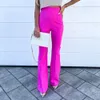 Kvinnor S Two Piece Pants Woman Slim Fit Breattable Streetwear Elastic midja Flare för Daily Wear 230715