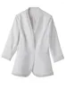 Women's Suits Fashion Ladies Casual Blazer Women White Solid Three Quarter Sleeve Female Jacket For Spring Summer