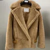 Capispalla da donna Cappotto in lana Giacca cardigan firmata Marchio di lusso Cappotto in lana con scollo a V Massimo calore invernale Cappotti parka spessi in cashmere di peluche