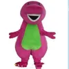 2018 Högkvalitativ Barney Dinosaur Mascot Costumes Halloween Cartoon Adult Size Fancy Dress197R