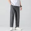 Roupas étnicas 2023 Primavera Harém Calça Masculina de Algodão Linho Solta Masculina Casual Calças de Cor Sólida Estilo Chinês Calças de Moletom Plus Size