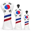 Other Golf Products Korean Patriotism Golf Wood Head Cover Set Golf Protector Waterproof Soft for Driver Fairway Hybrid with Number Tag Headcover 230714