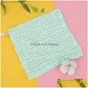 Towel Baby Cotton Plain Square Born Handkerchief Face Infant Wipe Hands Toddler Bibs 70 O2 Drop Delivery Home Garden Textiles Dhbux