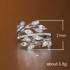 Blingbling VVS Moissanite Wedding Ring Band 100% 925 Стерлинговое кольцо дизайнерский стиль в стиле листовое кольцо женское творческое личность цветочный лист кольцо серебряные кольца