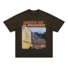 Erkekler Tişörtleri 2023 Erkekler Hip Hop Gömlek Sokak Giyim Harajuku Çiçek Tişört Büyük Boy Yaz Kısa Kollu Pamuk Üstleri Tees Hiphop Tshirts