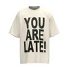 Camiseta Masculina Novidade 2023 Men You Are Late Stop T-Shirt Hip Hop Skate Street Cotton T-Shirts Tee Top Kenye #A31