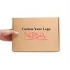 100 st mycket anpassad korrugerad kartong mailer lådor bruna lådor med rosröd korrugerade kartong 285s