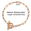 Charm Armband Minamama Rose Gold Color Rostfritt stål Papperklippskedjor för kvinna Fashion Square smycken gåvor