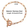 Braccialetti con ciondoli MinaMaMa Bracciale a catena con graffetta in acciaio inossidabile color oro rosa per regali di gioielli quadrati di moda donna