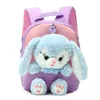 Torby szkolne pluszowe plecak dla dzieci Śliczny Bow Rabbit Backpack Boy and Girl Children's Cartoon Bag School Bor Bor Bor Baby 230714