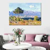 Canvas Wall Art View Antibes от плато Нотр-Дам Клод Моне рисовать масляные произведения ручной работы современный декор студии