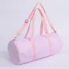 Sacs polochons Seersucker Duffle Enfants Lettre Patches Weekender Sac De Nuit Enfants Mode Rayé Vacances Vacances Voyage Bagages