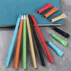 10 Pz 0.7mm Penna a Sfera Carta Kraft Naturale Pull Cover Colori Assortiti Materiale Scolastico Pubblicitario Ecologico