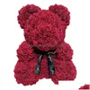 Decorative Flowers Wreaths Wholesale Big Custom Teddy Rose Bear With Box Luxurious 3D Of Roses Flower Christmas Gift Valentines Da Dhq9K