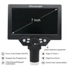 Microscope and accessories 1200X Microscope Digital Portable 7" LCD Video Microscope 12MP for Soldering Electronic PCB Inspection Continuous Zoom 230714