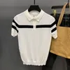 Polo da uomo T-shirt polo in cotone con decalcomania con logo a contrasto di colore Camicia a maniche corte moda estiva Camicie Top R138