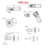 Batterien, Batterie-Energiespeicher-Anschluss, 120 A, 200 A, Schnellsteckklemme, schwer entflammbar, wasserdicht, IP67, einadriger Winkel-Stromanschluss, 230715