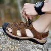 Sandalen Zomer heren sportsandalen Outdoor wandelsandalen Gesloten teen leren sportparcours casual sandalen Waterschoenen 230714