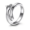 Selling High Quality Romantic Ring Fashion Adjustable Women's Gold And Silver Hug Ring