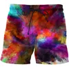 Heren Shorts Modieus Dust Splash Tie Dyeing Serie 3D Bedrukte Zwembroek Oversized Leisure Easy Dry Herenkleding