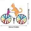 Altri adesivi decorativi Cat Dog On Bike Mulino a vento fai da te 3D Animal Bicycle Wind Spinner Whirligig Giardino Prato Gadget decorativi Bambini Giocattoli da esterno Regalo L230715