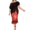 Casual Dresses Polynesian Tribal Print Hawaiian Elegant Fashion Par Women's Sexy Dress with Men's Top Support Design