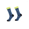 Женские носки 1Pair/Pack Simple Design Women 2023 Fashion Happy Mundy Men's Harajuku Sock Print