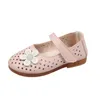 Baskets Petite Fleur Creux Filles En Cuir Chaussures Printemps Fond Mou Princesse Mode Coréenne Respirant Enfants Mary Jane Plat 230714