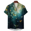 Męskie koszule mody koszuli 3D nadruk wzór motyla farba rozpylająca letnia chłodna ubranie ulica Hip Hop 6xl duży luźny komfort